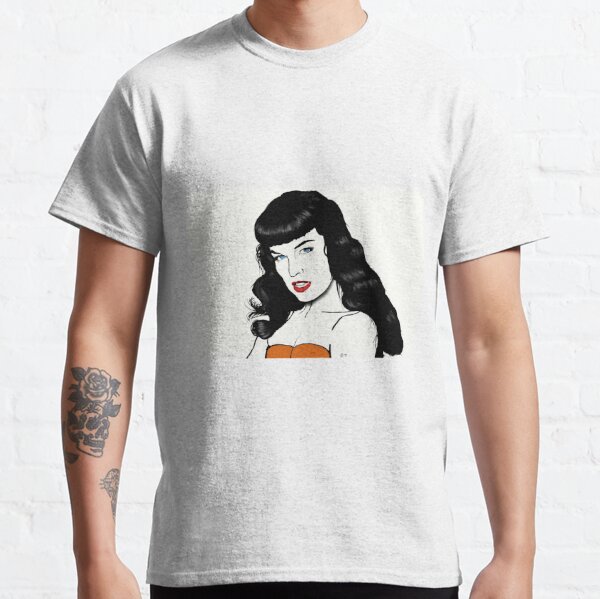 Bettie Page the Queen of Pin ups T-Shirt by Franchi Torres - Pixels Merch