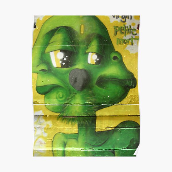 graffiti - green alien face Poster