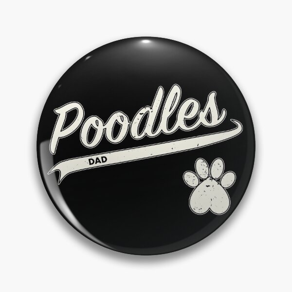 Item preview, Team Poodles Dad - Retro Baseball Jersey - Paw accent - Vintage White lettering designed and sold by 8PawsStudio.