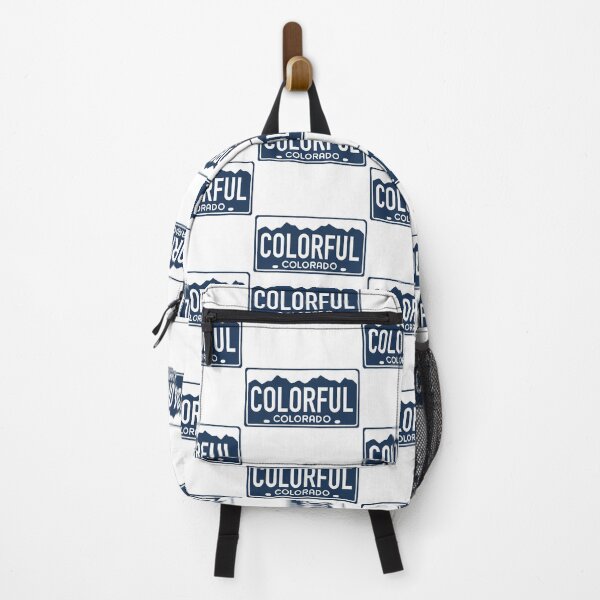 Item preview, Colorful Colorado White on Blue - Colorado License Plate Design designed and sold by ExploreColorado.