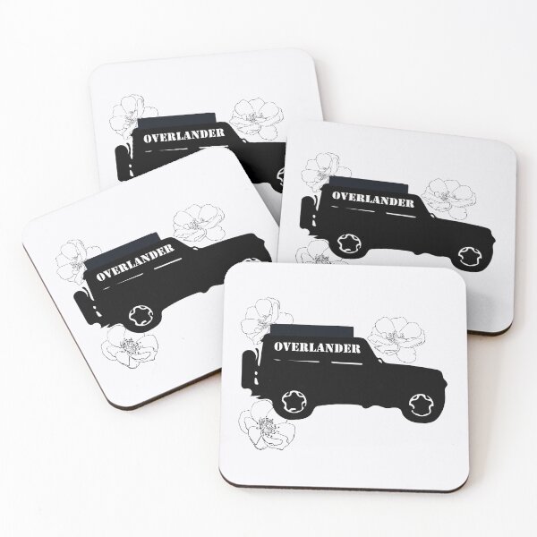 Item preview, OVERLANDER+  Silhouette of a 4x4 with Rooftop Tent w/Flowers designed and sold by MountMercantile.
