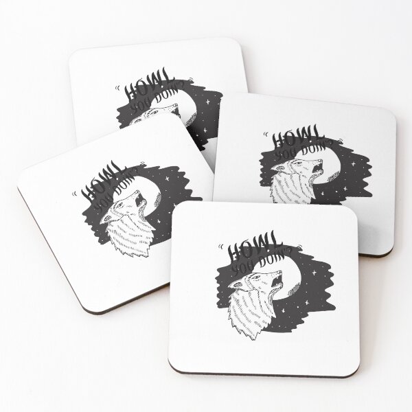 Item preview, Black and White Vintage Wolf Howling Design|Howl you doing? designed and sold by Red-ElYoubi.