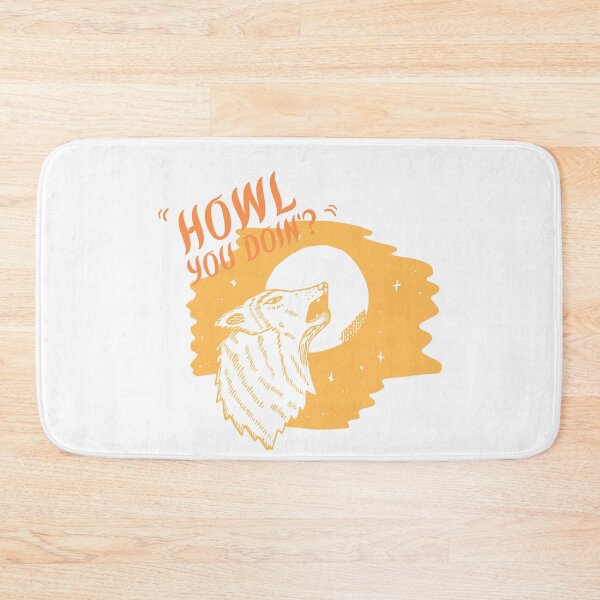 Item preview, Orange Vintage Wolf Howling Design|Howl you doing? designed and sold by Red-ElYoubi.