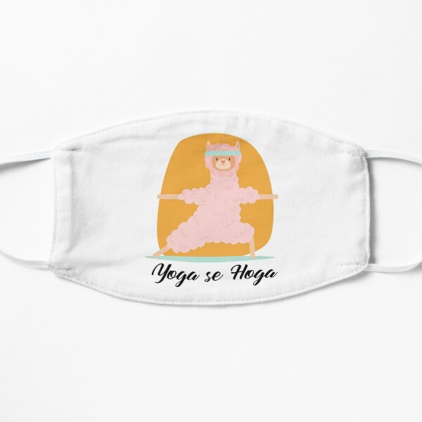 Cute Llama Doing Yoga Flat Mask