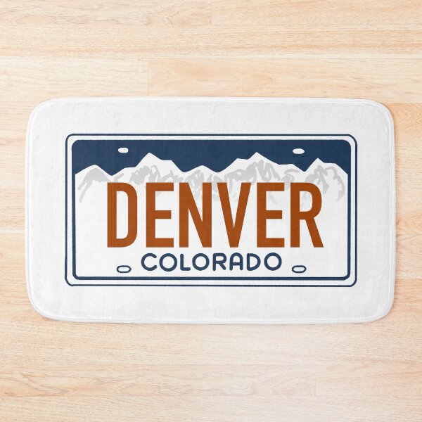 Item preview, Denver Colorado Orange and Blue on White - Colorado License Plate Design designed and sold by ExploreColorado.
