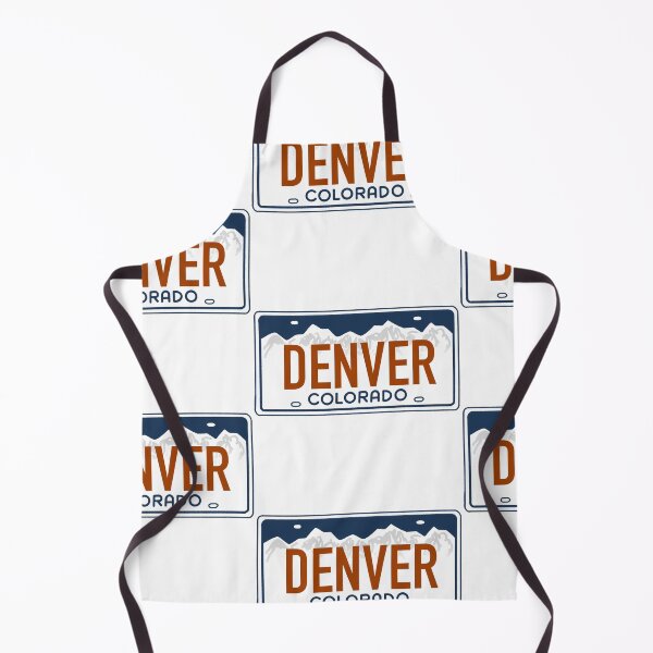 Artikelvorschau, Denver Colorado Sinaasappel en Blauw op Wit - Het Ontwerp van de Kentekenplaat van Colorado entworfen und verkauft von ExploreColorado.