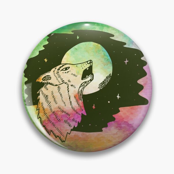 Artikelvorschau, Vintage Aquarell eines Wolf-Heulen-Designs entworfen und verkauft von Red-ElYoubi.