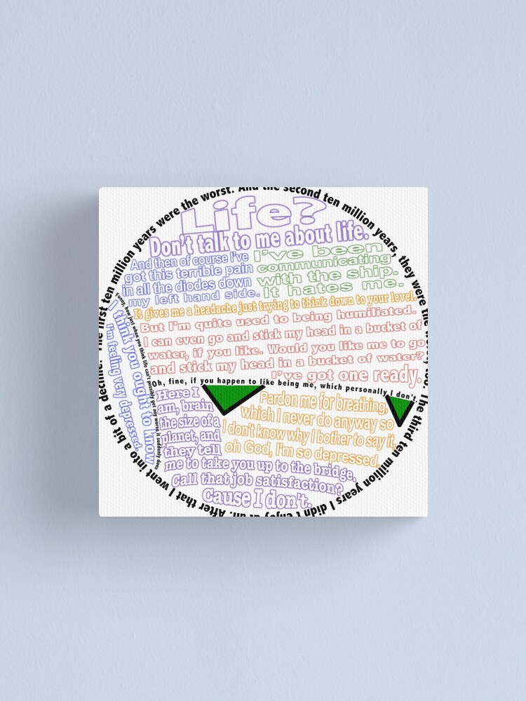 "Hitchhiker's Guide Marvin Quotes" Canvas Print for Sale by zenjamin
