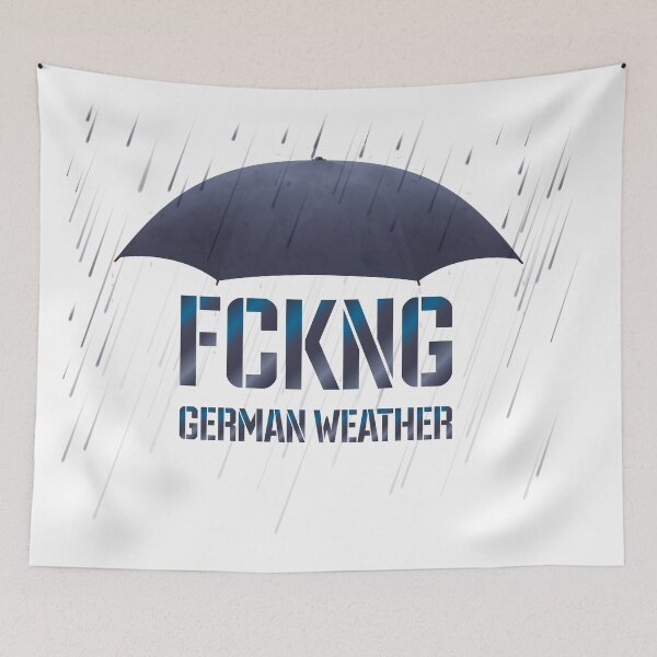 Item preview, FCKNG German weather. Umbrella with text designed and sold by OneLine24.