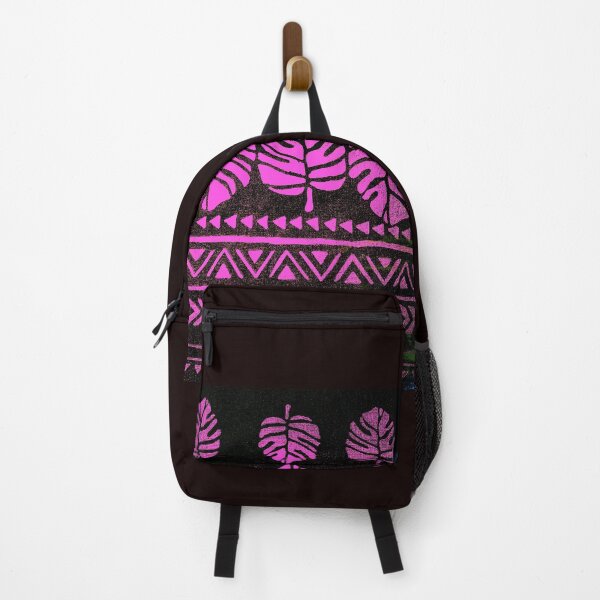 Item preview, Pink Glowing Aztec Leaves Contrast Bright Colourful designed and sold by ClosLineDesigns.