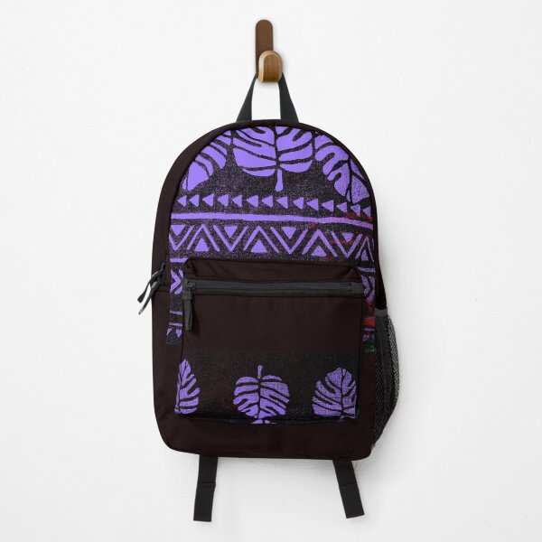 Item preview, Purple Glowing Aztec Leaves Contrast Bright Colourful designed and sold by ClosLineDesigns.