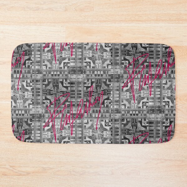 Item preview, City cities town buildings vintage old with fashionable text art décor geometric shape  wall art expressionalism minimalist  minimalism art designed and sold by SILVERAPPLE.