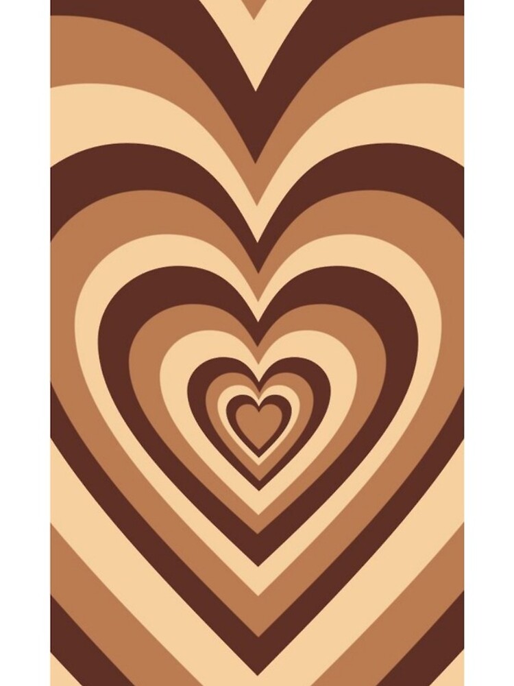 latte love, brown hearts aesthetic phone case