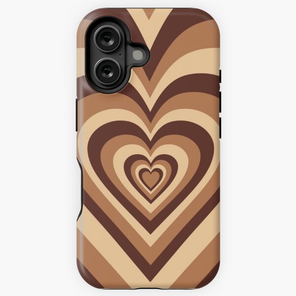 Vista previa del artículo con la obra «latte love, caja del teléfono estética de corazones marrones», diseñado y vendido por designsbysummer.