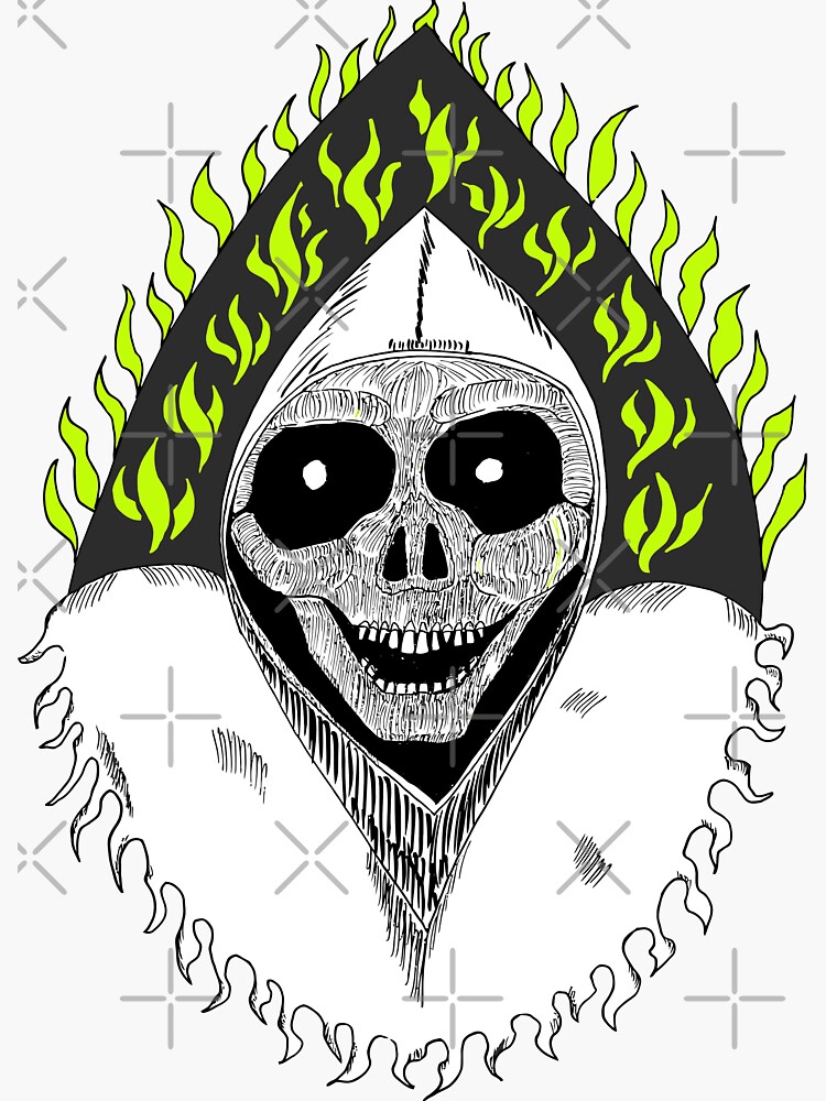 Aperçu 3 sur 3. Sticker avec l'œuvre Grim Reaper blank text colored version créée et vendue par NubesDesignCH.