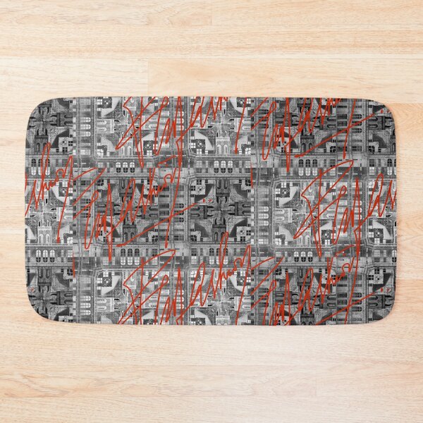 Item preview, Copy of City cities town buildings vintage old with fashionable text art décor geometric shape  wall art expressionalism minimalist  minimalism art designed and sold by SILVERAPPLE.