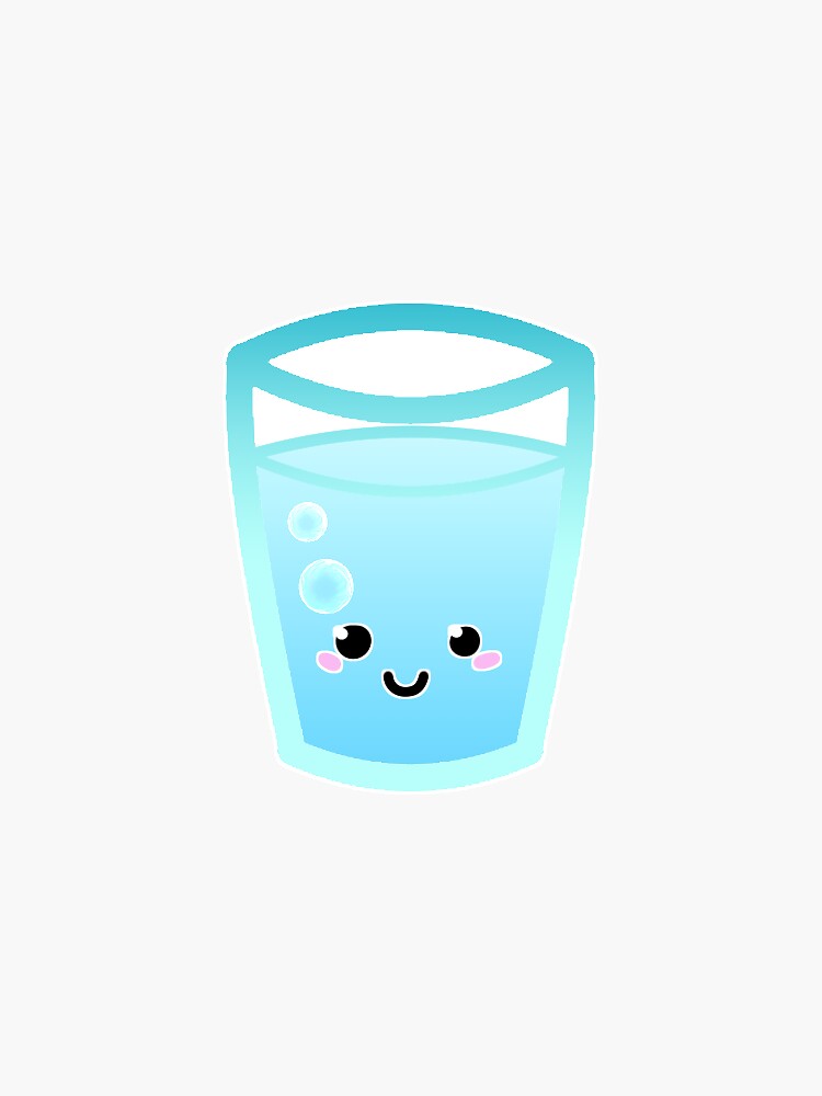 "Happy Water Glass" Sticker for Sale by IzzyLockhardt Redbubble