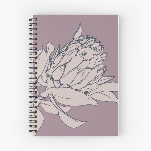 Item preview, Beige and Blue Protea Cut Out Drawing on Mauve designed and sold by MarionOpperman.