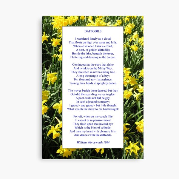 Item preview, Wordsworth's "Daffodils", especially good as a card. designed and sold by Philip Mitchell.