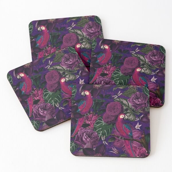 Item preview, Midnight Jungle Bird Tropical Paradise Vintage Botanical Illustration designed and sold by artsandsoul.