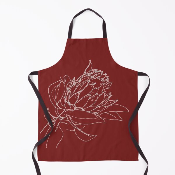 Artikelvorschau, Beige Protea Zeichnung auf Deep Red entworfen und verkauft von MarionOpperman.