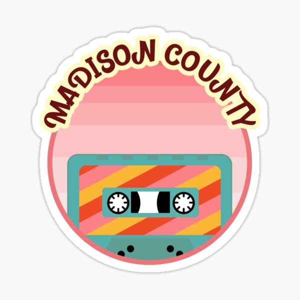 Item preview, Madison County Illinois Hippie City Cute Colorful Cassette Recorder Tape Psychedelic Retro Swirl  designed and sold by AbsurdStore.