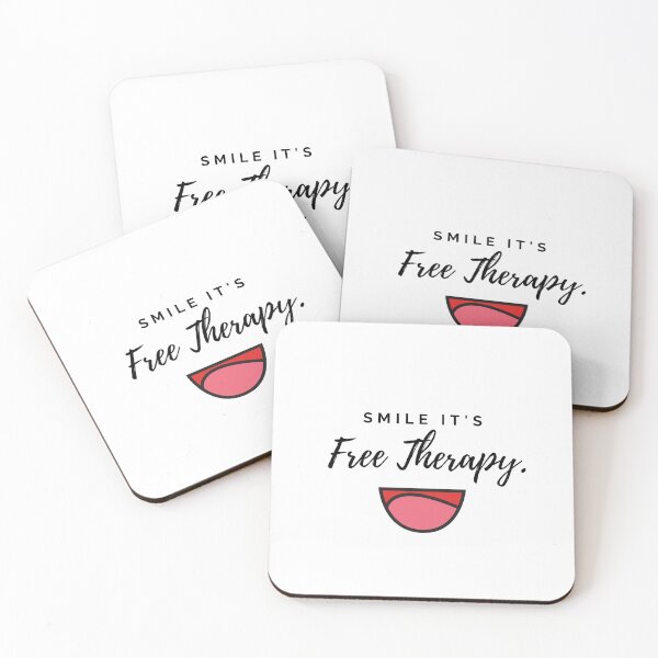 Item preview, Smile It's Free Therapy Saying Art | Illustration designed and sold by trollshooter.
