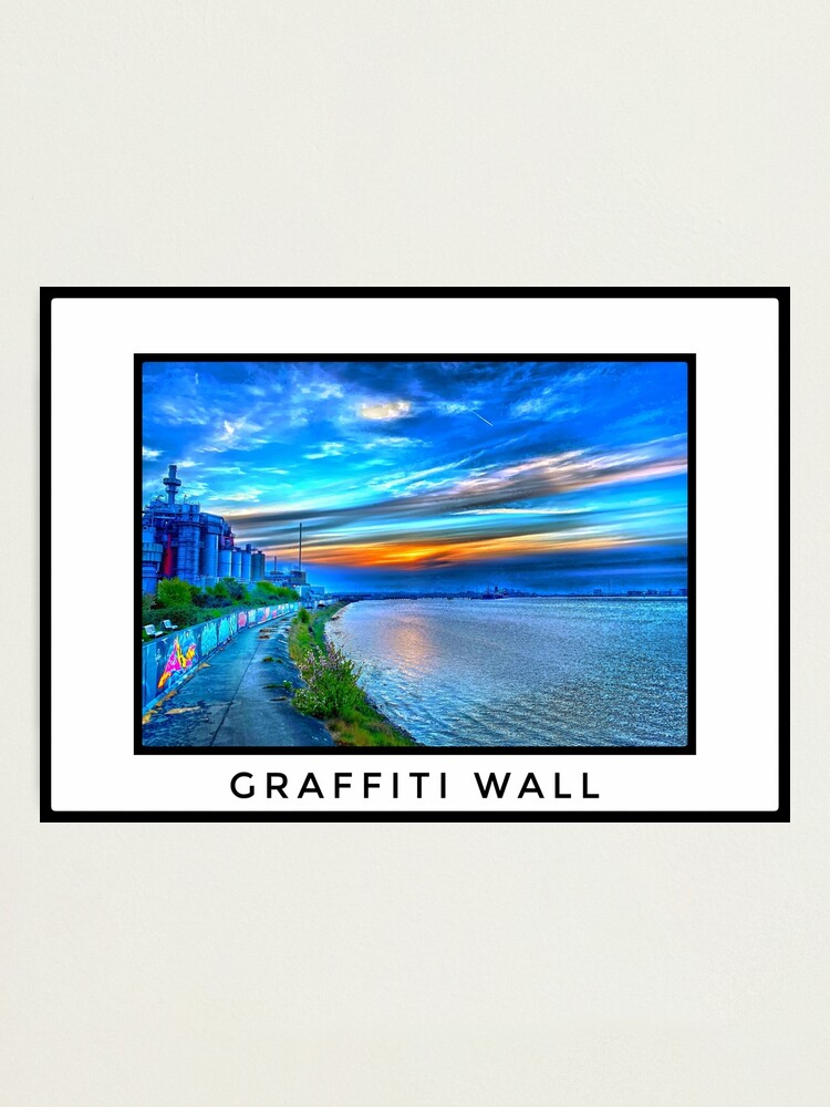 Alternate view of Graffiti Wall on the Thames Photographic Print