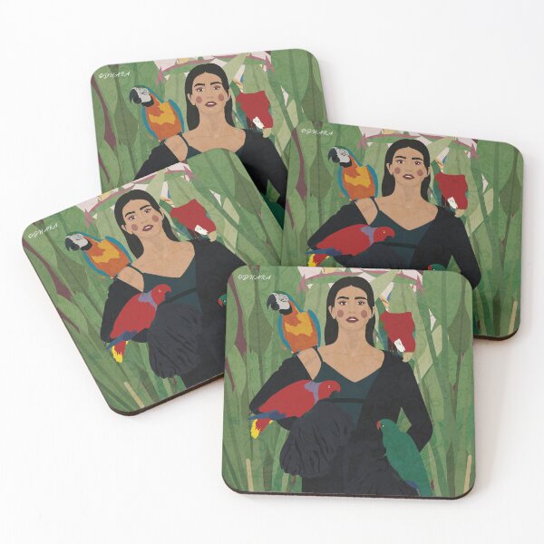 Item preview, Laura - portuguese woman illustration with parrots designed and sold by odhara.