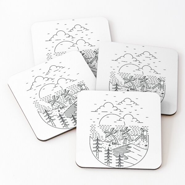 Item preview, Tropical Beach Monoline designed and sold by VerboShop.