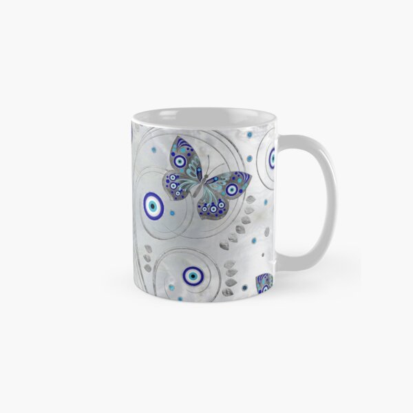 Schmetterling Evil Eye Pattern auf Perle Tasse (Standard)