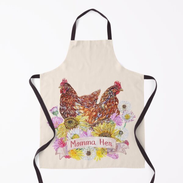 Item preview, Momma Hen - Brown Chickens and Summer Flowers designed and sold by becca-boyce.