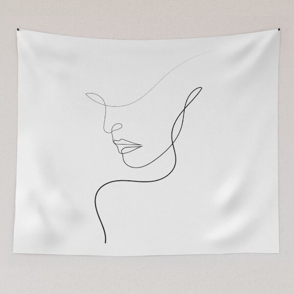 Item preview, Woman With Hat | One Line Artist | Minimal Art | One Line Art | Minimalist designed and sold by One-Line-Artist.