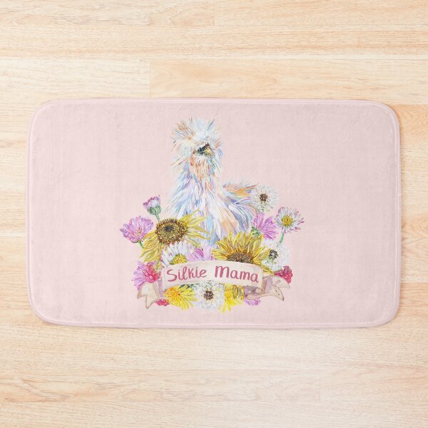 Item preview, Silkie Mama - White Silkie with Summer Flowers designed and sold by becca-boyce.