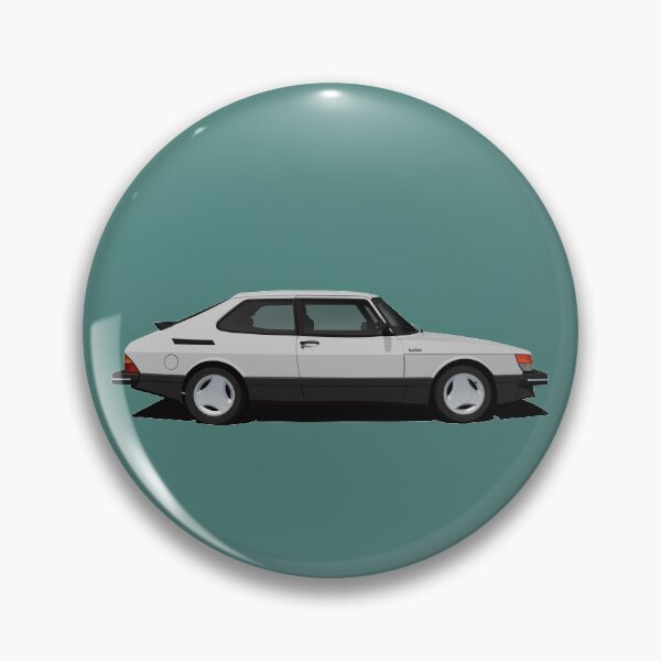 Item preview, Saab 900 Turbo Aero - white - side view designed and sold by knappidesign.