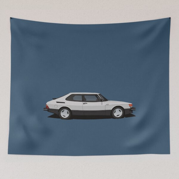 Item preview, Saab 900 Turbo Aero - white - side view designed and sold by knappidesign.