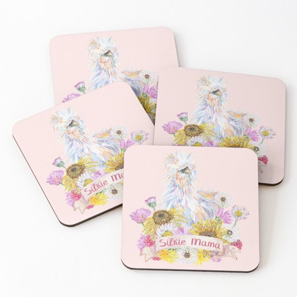 Item preview, Silkie Mama - White Silkie with Summer Flowers designed and sold by becca-boyce.