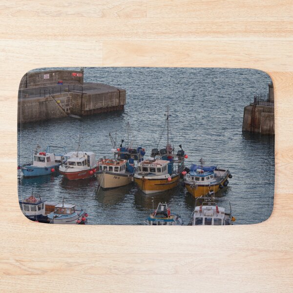 Item preview, Fishing boats at Newquay inner harbour Cornwall designed and sold by  Roscorla Photography.