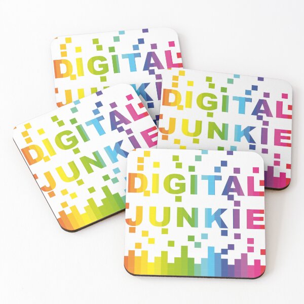 Item preview, Falling Colorful Pixels, Digital Junkie Word Design designed and sold by happyMagenta.