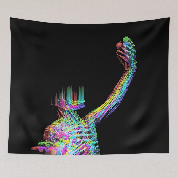 Item preview, Anatomical Skeleton Man Holding An Apple Glitch Art designed and sold by glitchhub.