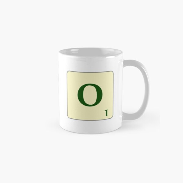 Ficha de Scrabble de la O de 1 punto Taza clásica