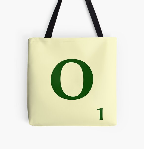 Ficha de Scrabble de la O de 1 punto Bolsa estampada de tela