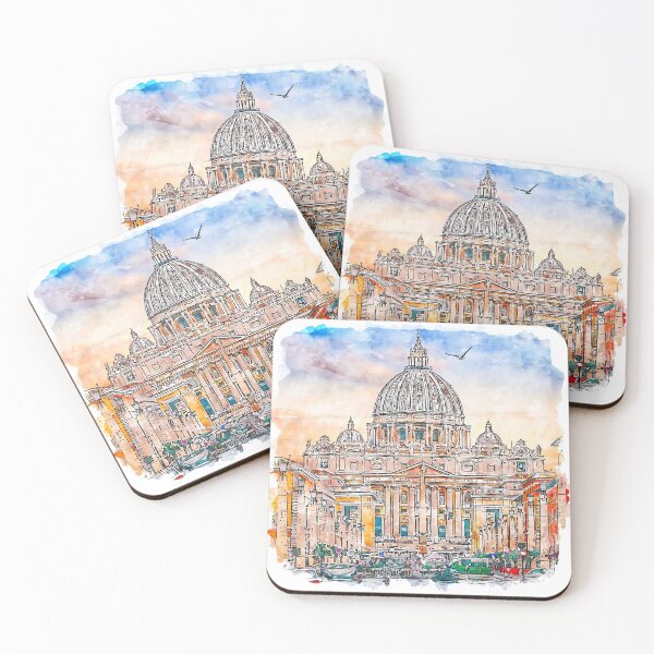 Item preview, Vatican in Rome Italy Watercolor designed and sold by VerboShop.