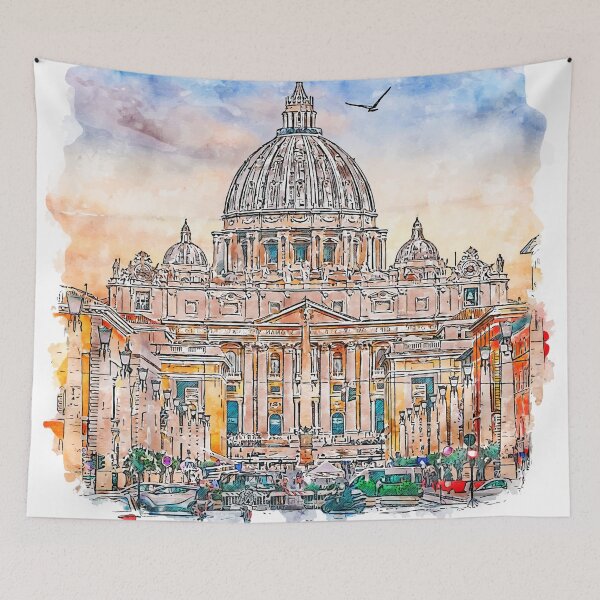 Item preview, Vatican in Rome Italy Watercolor designed and sold by VerboShop.