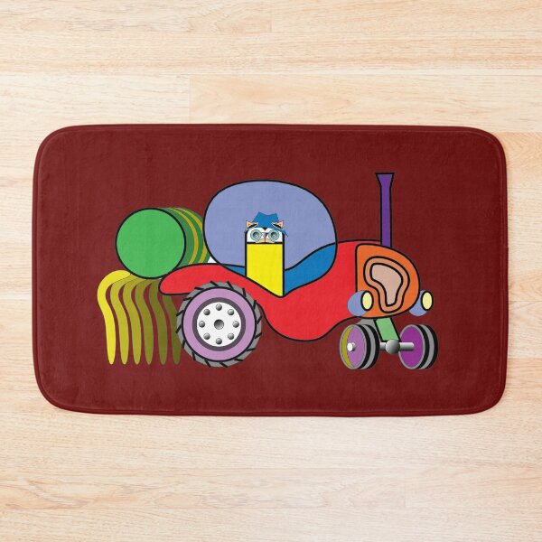 Item preview, Owl as a farmer. (15th tractor, fertilizing, combine,) Kind, decorative, digital, colorful, designed and sold by Paszkan.