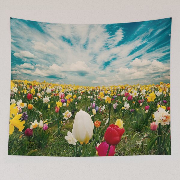 Item preview, Vintage tulip flower field in spring The Netherlands designed and sold by felinefeelings.