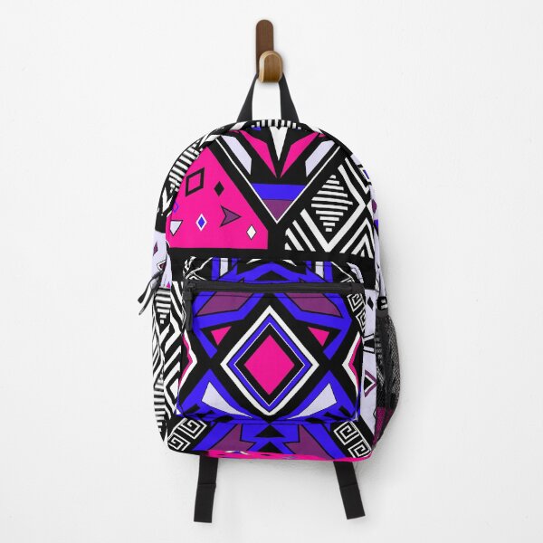 Item preview, patchwork Boho ethno blue pink rhombus symbol graphics designed and sold by anzhelikamilisa.