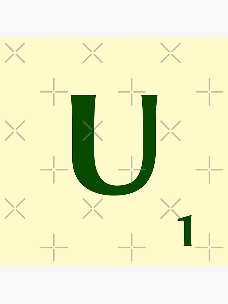 Imagen 4 de 4, Cojín con la obra Ficha de Scrabble de la U de 1 punto, diseñada y vendida por fgrdisseny.