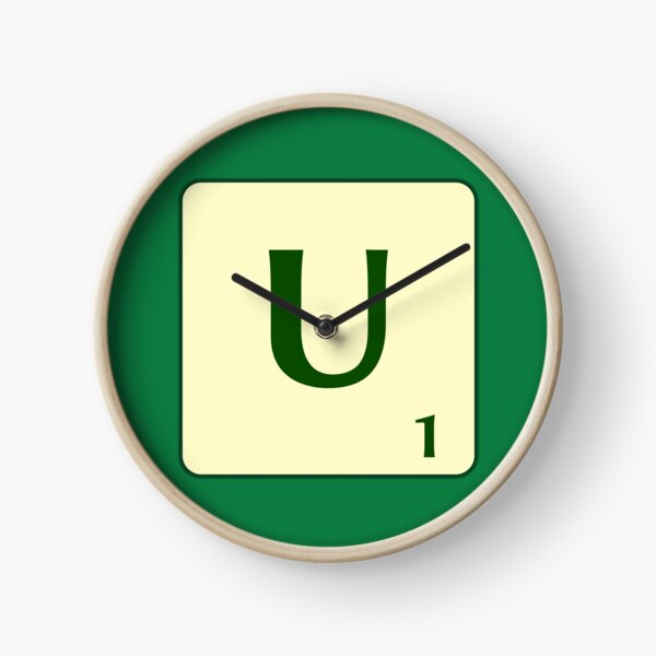 Ficha de Scrabble de la U de 1 punto Reloj