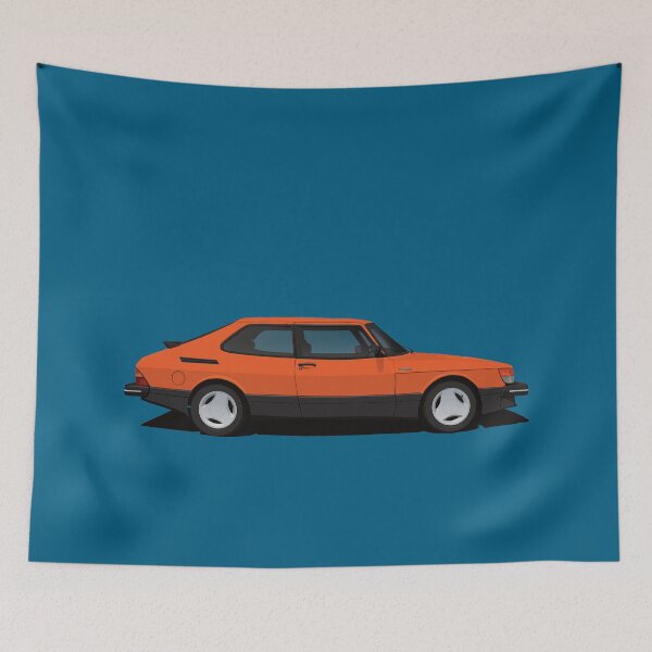 Item preview, Saab 900 Turbo Aero - orange - illustration designed and sold by knappidesign.